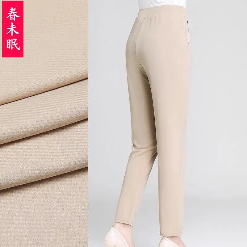 Women Pants 2021 Spring Summer Casual Pants Stretch High Waist Women's Pants Baggy Straight Trousers Pants Pantalones De Mujer Lizbert