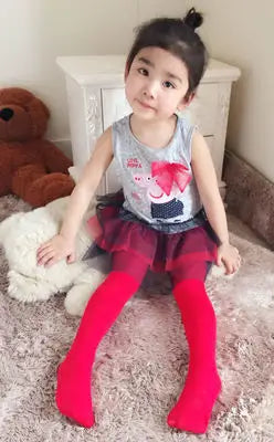 Girls Ballet Dance Pantyhose Children A Thin Section Fashion Velvet Tights Baby Solid Black White Stockings For 0-15Y Kids CN - Lizbert