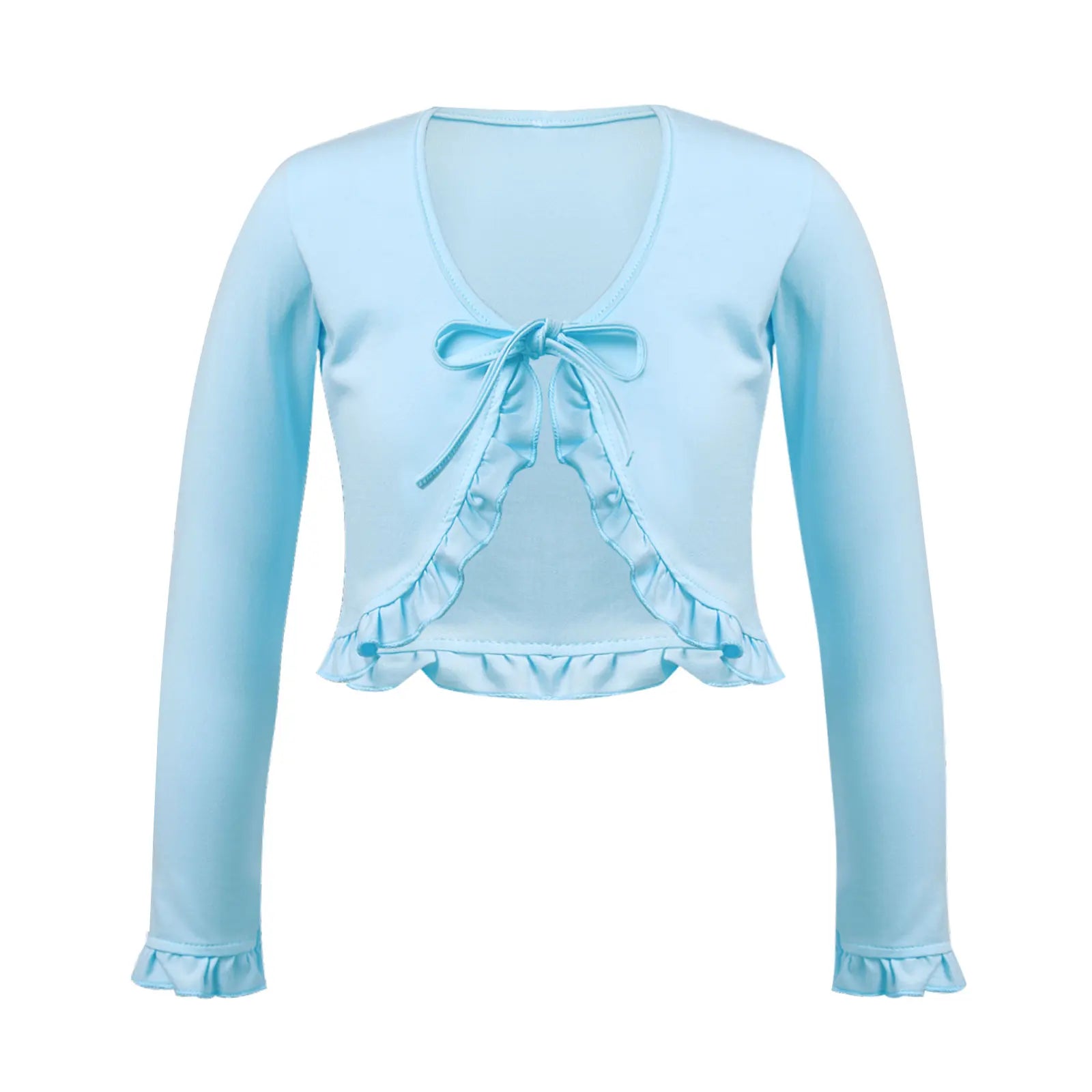 Cute Long Sleeves Flower Girl Casual Ruffle Lace Cloaks Cape Kids Bolero Jacket For Wedding Princess Outwear Shawl Cardigan Coat Lizbert