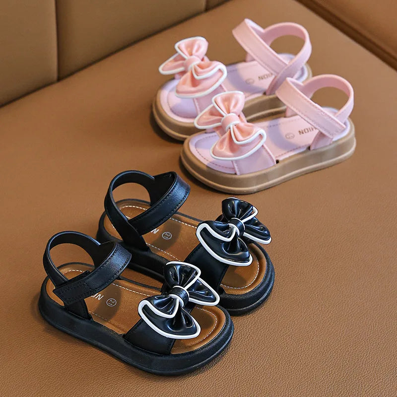 New Fashionable Girls Sandals Summer Bow Princess Sandals 3-14 Years Old Students Children Outside Wearing Versatile Sandals Lizbert