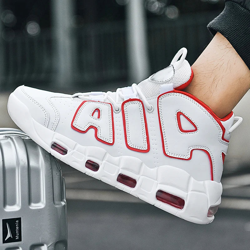 Men's Air Cushion Mid-Top Sports Shoes - Plus Size, Lightweight Non-Slip Basketball & Running Shoes with Shock-Absorbing Sole Lizbert