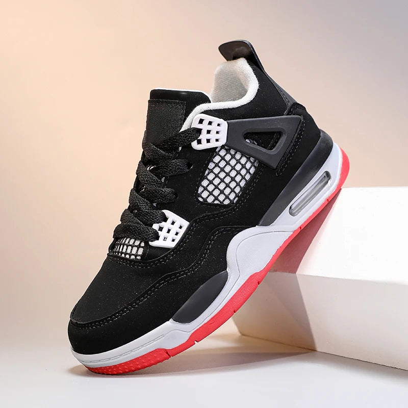 A pair of children's four-season leather upper sports training shoes, air cushion shock-absorbing casual shoes, size 30-35，MF-A4 Lizbert