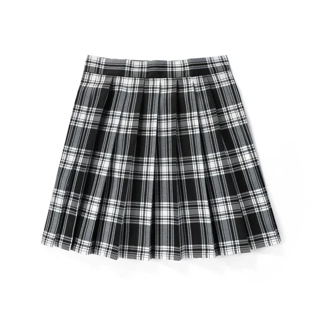 Summer Plaid Pleated Skirt With Korean Jk Skirt Uniform Japanese School Preppy A Line Mini Skirts Lizbert