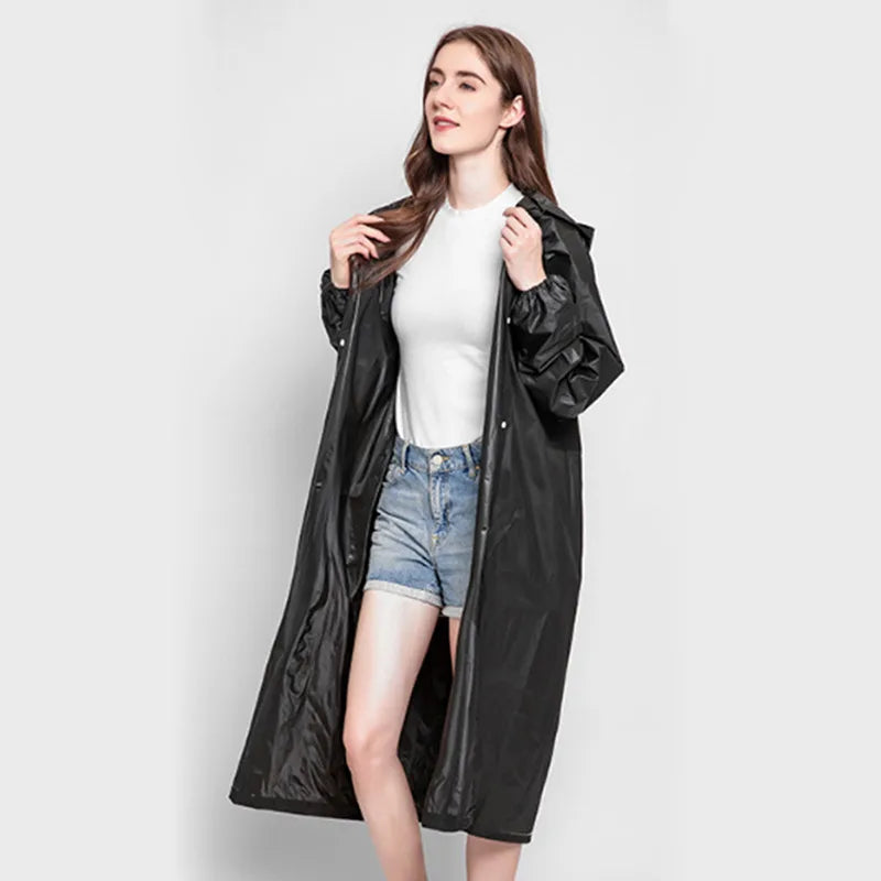 3 in 1 Waterproof Adult Long Raincoat Women Men Rain Coat Jacket Hooded Poncho for Outdoor Hiking Travel Fishing Rainwear Suit Lizbert