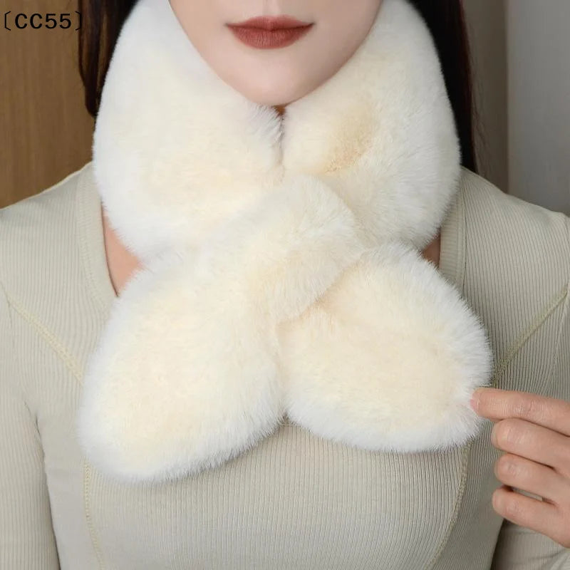 Winter Faux Rabbit Fur Scarf Women Girls Scarf Soft Plush Scarves Solid Color Neck Collar Warmer Stuff Christmas Gifts〔CC55〕 Lizbert