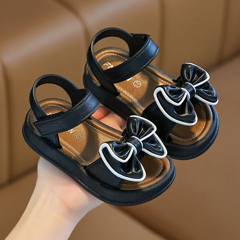New Fashionable Girls Sandals Summer Bow Princess Sandals 3-14 Years Old Students Children Outside Wearing Versatile Sandals Lizbert