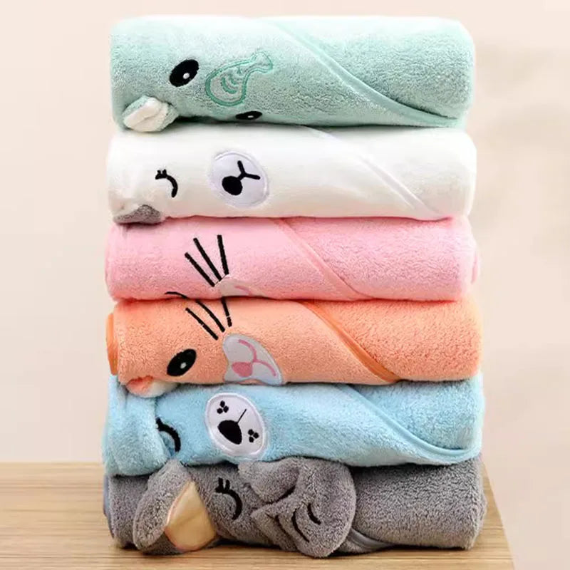 Cute Bath Towel for Baby Soft Absorbent Towel Newborn Swaddle Wrap Baby Blankets for Girls Boys Lizbert
