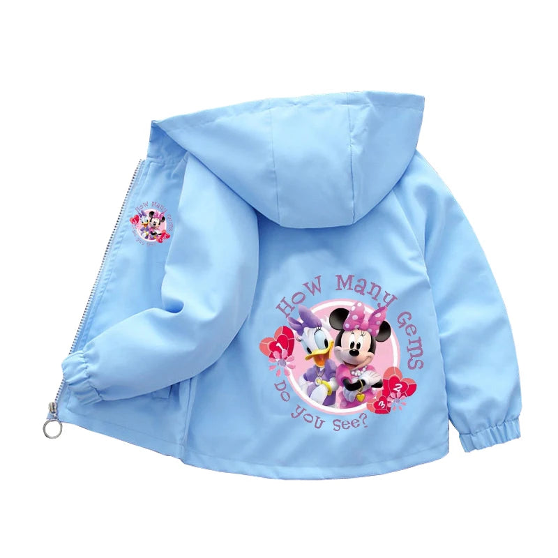 Sanrio Girls Cartoon Kuromi Cinnamoroll Jacket Hello Kitty ‌Princess Coats Spring Autumn Kids Hooded Jackets Casual Outerwear