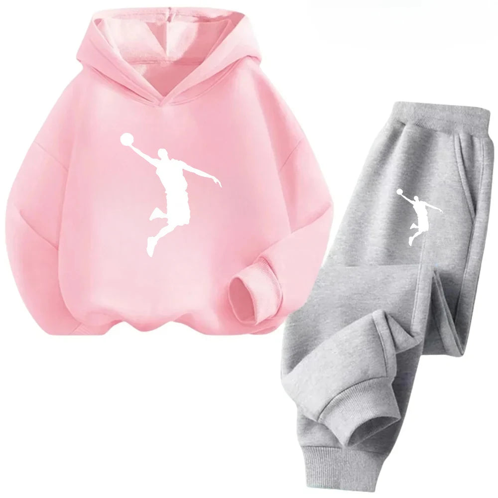 Autumn Winter Children Set Fashion Sports Boys Girls Hoodie+Pants Suits 4-14 Years Casual Fashion 2Pcs Tracksuits Kids Clothing