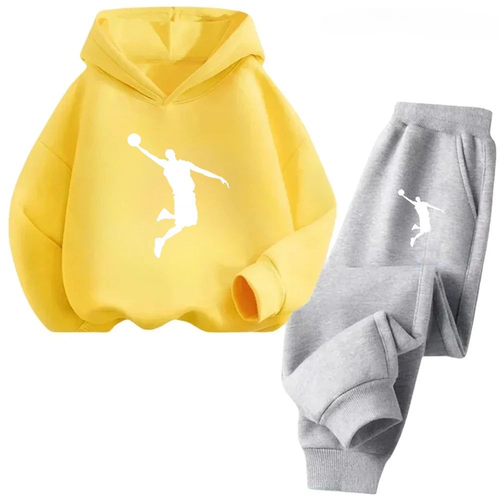 Autumn Winter Children Set Fashion Sports Boys Girls Hoodie+Pants Suits 4-14 Years Casual Fashion 2Pcs Tracksuits Kids Clothing Lizbert