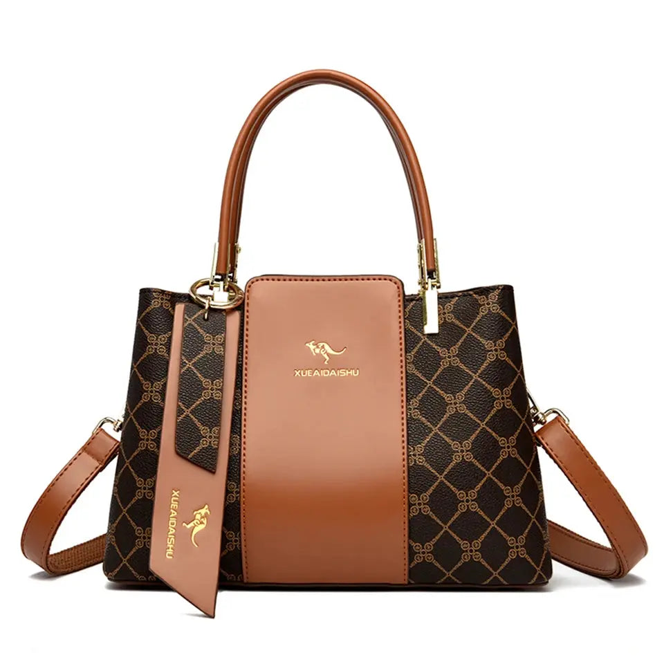 Luxury Handbag Fashion Print Large Capacity Soft Leather Women Shoulder Crossbody Bag Leisure Designer Ladies Purses and Handbag Lizbert