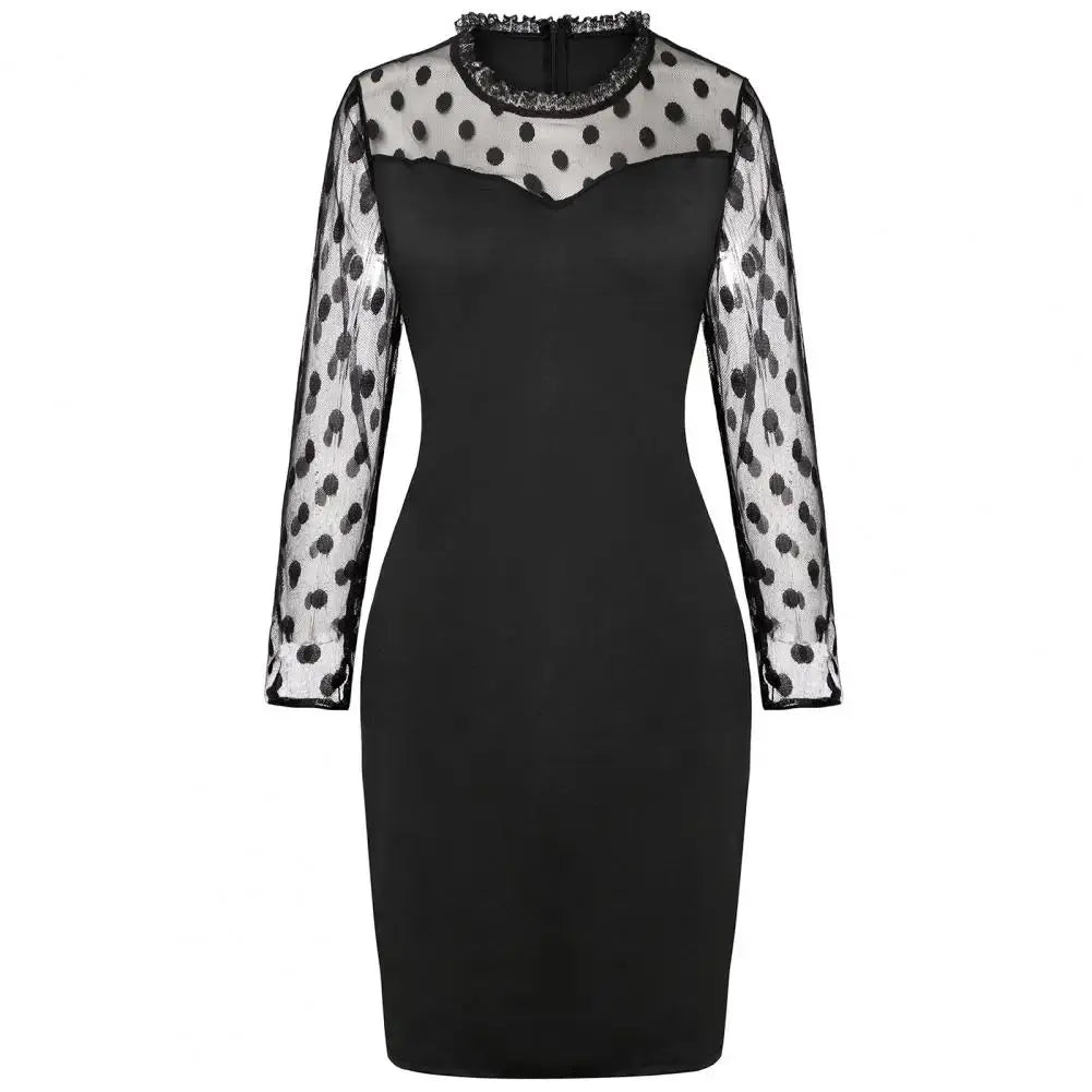 Slim Stylish Stitching Print Women Dress Non-shrink Women Dress Above Knee for Daily Wear Lizbert