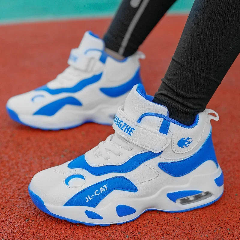 2024 Kids Basketball Shoes Boys Student Sports Shoes School Daily Outdoor Running Sneakers High Top Children Basketball Sneakers