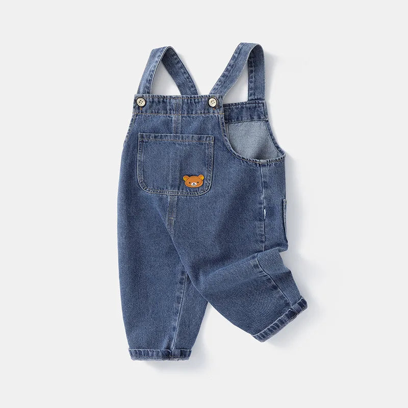 2024 fashion spring autumn kids jumpsuit Boys girls cartoon denim bib pants children trousers FashionToddler Casual 0-5Y Lizbert