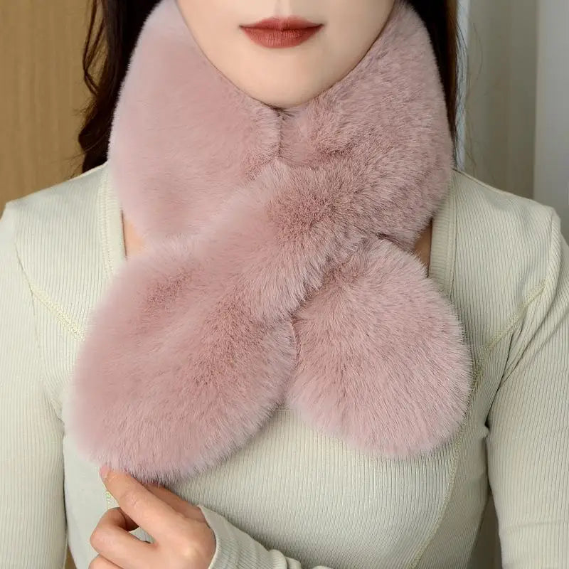 Winter Faux Rabbit Fur Scarf Women Girls Scarf Soft Plush Scarves Solid Color Neck Collar Warmer Stuff Christmas Gifts〔CC55〕 Lizbert