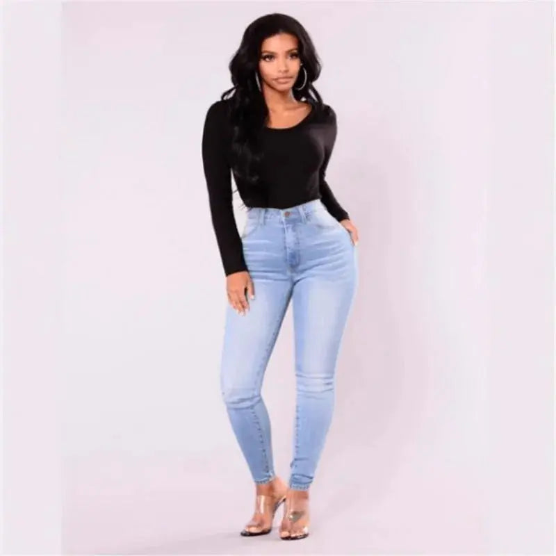 Flattering and Comfortable High - Waist Women Skinny Pencil Jeans Lizbert