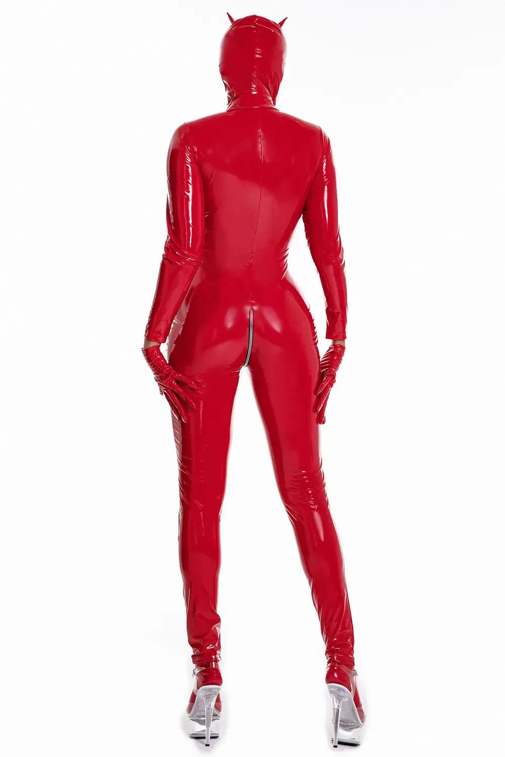 Latex Catsuit Women Wet Look Shiny PU Faux Leather Jumpsuits Suit Long Sleeve Zip Open Crotch Bodysuit Clubwear Plus Size S-5XL Lizbert