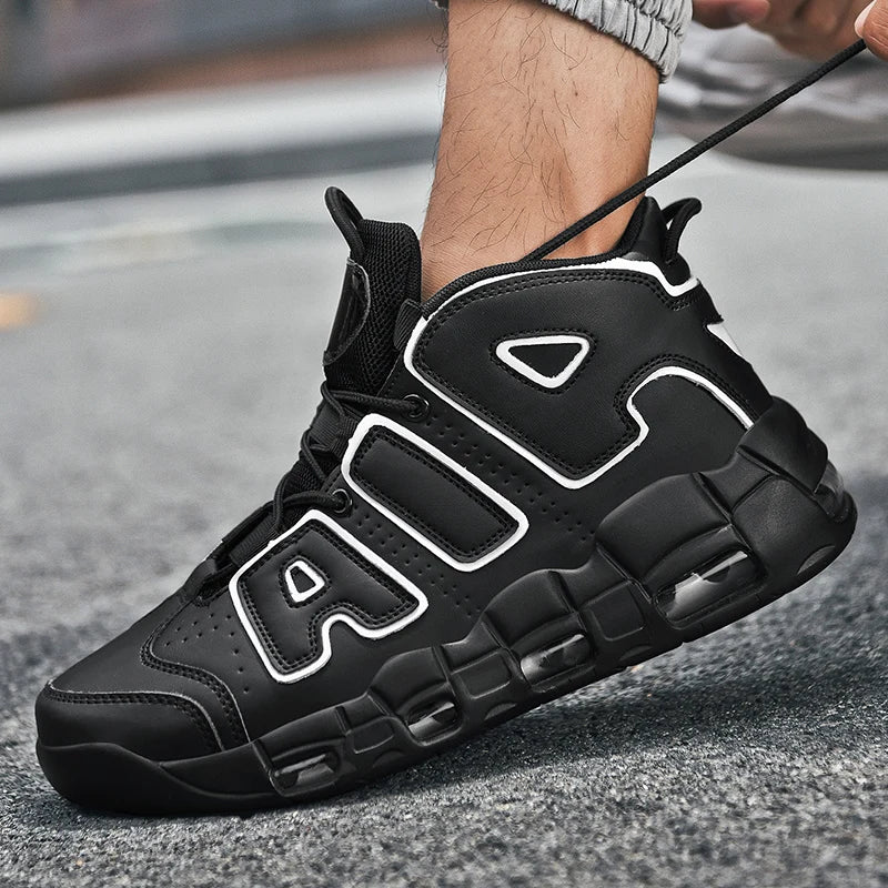 Men's Air Cushion Mid-Top Sports Shoes - Plus Size, Lightweight Non-Slip Basketball & Running Shoes with Shock-Absorbing Sole Lizbert