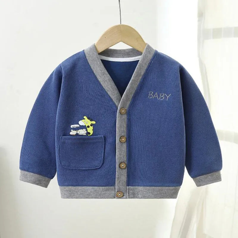 New Children Knitted Cardigan Sweater Spring Autumn Baby Boys Girls Coat Long Sleeve Outerwear Kids Clothes Fashion Clothing Lizbert