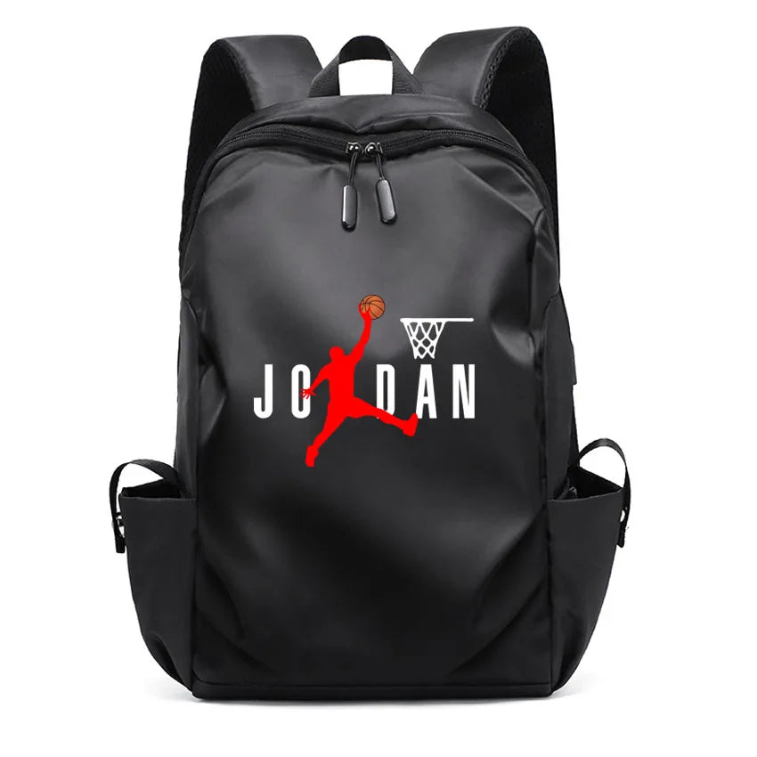 JODAN Letter Pattern Printed Canvas Men Women's Neutral Backpack Student Schoolbag Fashion Boy Girl Laptop Rucksack USB Port Lizbert