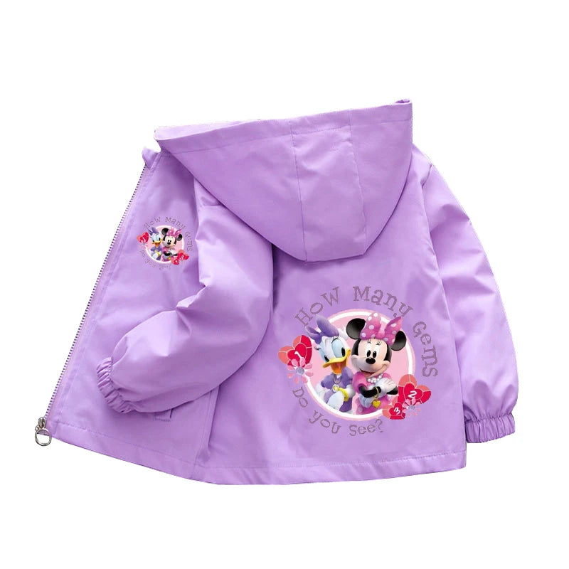 Sanrio Girls Cartoon Kuromi Cinnamoroll Jacket Hello Kitty ‌Princess Coats Spring Autumn Kids Hooded Jackets Casual Outerwear