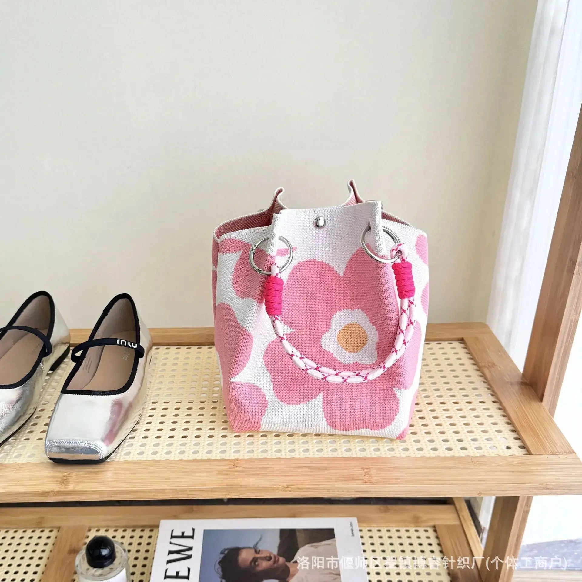 women's handbag Knitted Handbag Tote Bag - Fashion Water Bucket Purse for Work, Travel, Shopping Lizbert