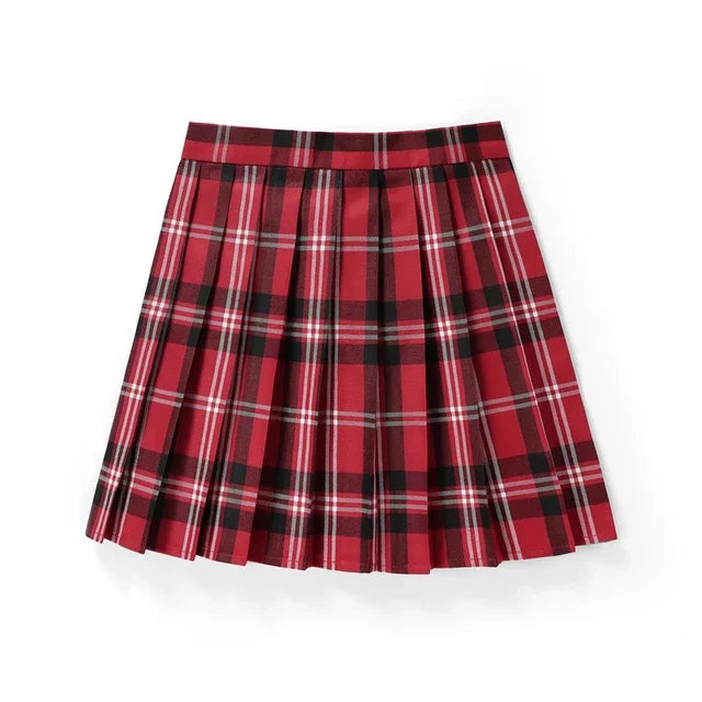 Summer Plaid Pleated Skirt With Korean Jk Skirt Uniform Japanese School Preppy A Line Mini Skirts Lizbert
