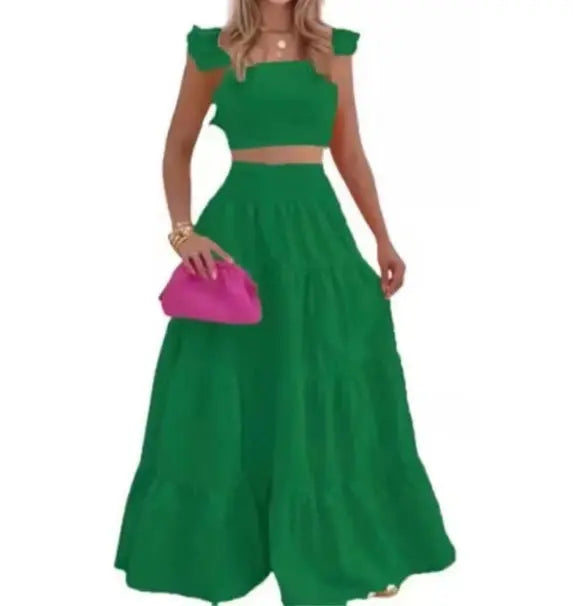 Floral Two-Piece Maxi Set – Effortless Summer Elegance Lizbert