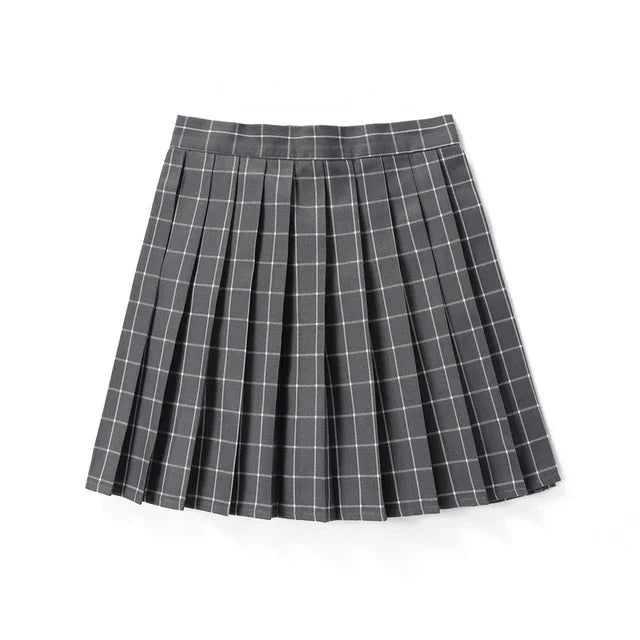 Summer Plaid Pleated Skirt With Korean Jk Skirt Uniform Japanese School Preppy A Line Mini Skirts Lizbert