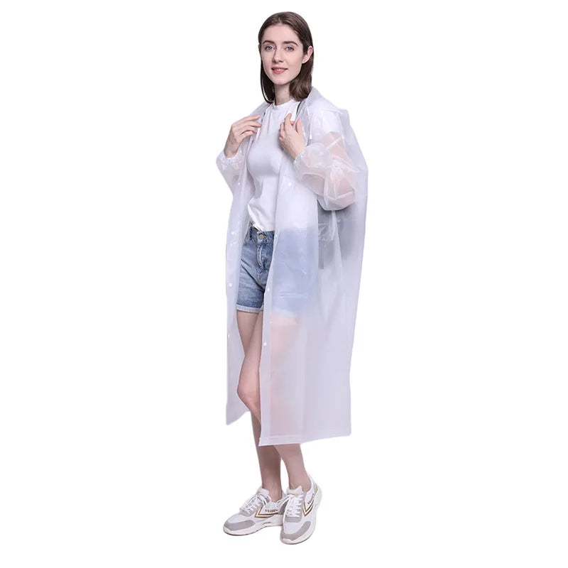 3 in 1 Waterproof Adult Long Raincoat Women Men Rain Coat Jacket Hooded Poncho for Outdoor Hiking Travel Fishing Rainwear Suit Lizbert
