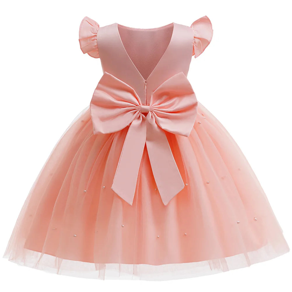 Flower Girl Dresses Birthday Tulle Dress Backless Wedding Gown Kids Party bridesmaid Princess Baby baptism Prom Lizbert