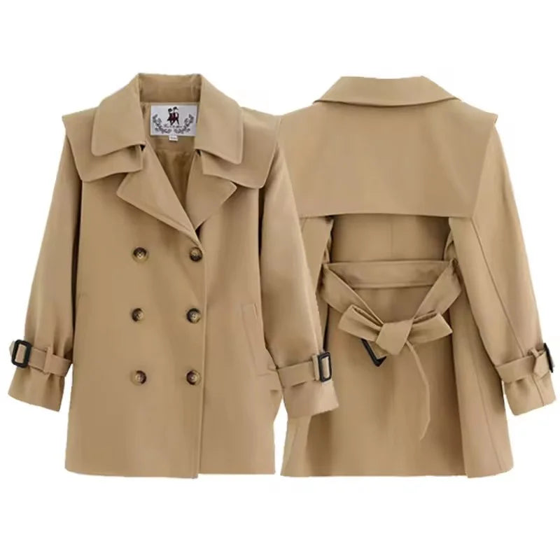 Girls Windbreaker Coat Spring Autumn Kids Windproof Jackets Children Mid-Length Trench Outerwear Teenagers Overcoat 4-14 Years Lizbert