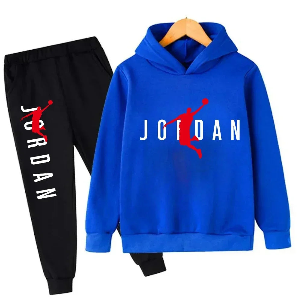 2025 Spring Autumn Slam Dunk Master Pattern Printed Children Hoodie+Pant Suit 2pcs Set Kids Boy Girl Fashion Clothing Sportsuit
