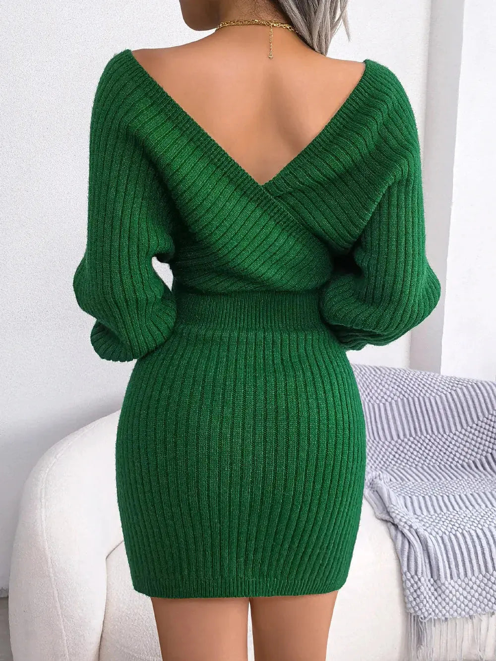 Woman Dress Superior Quality Summer Dresses Knit Long Sleeve V Neck Thin Waist Dresses Casual Vestidos Dropshipping Sale BJS2078 Lizbert