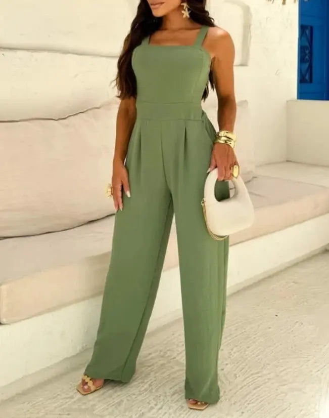 Midnight Aura Sexy Jumpsuit – Elegant Backless Wide-Leg One-Piece Lizbert