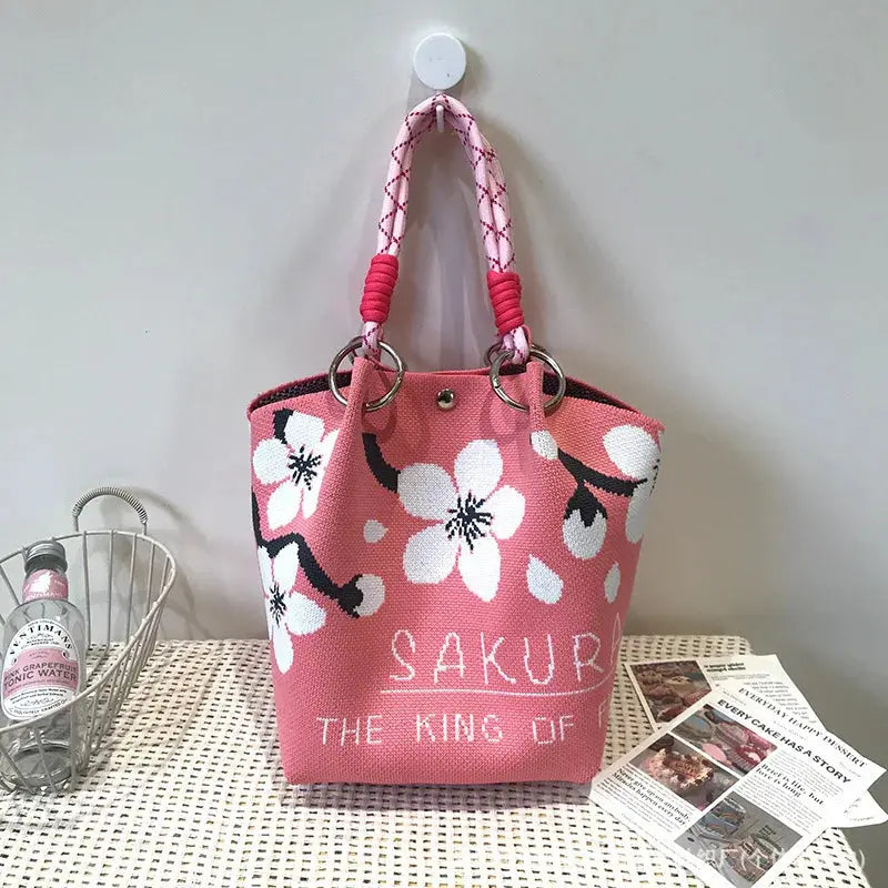 women's handbag Knitted Handbag Tote Bag - Fashion Water Bucket Purse for Work, Travel, Shopping Lizbert