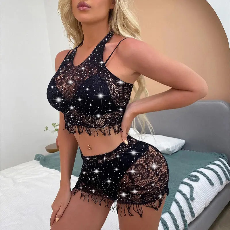 Sexy Micro Bikini 2023 Shiny Women Swimsuit Bra Skirt Bikini Set Double Sets Swimwear Bathing Suit Beachwear Beach Bikiniler Lizbert