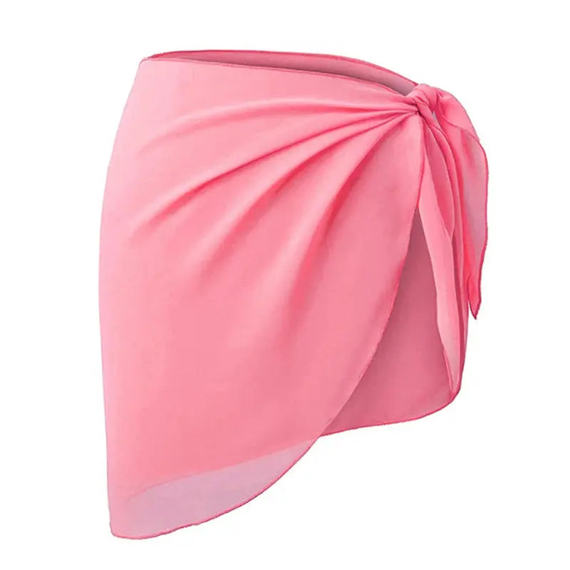Women Short Sarongs Swimsuit Summer Coverups Beach Bikini Wrap Sheer Short Ladies Skirt Chiffon Scarf Cover Ups For Swimwear Lizbert