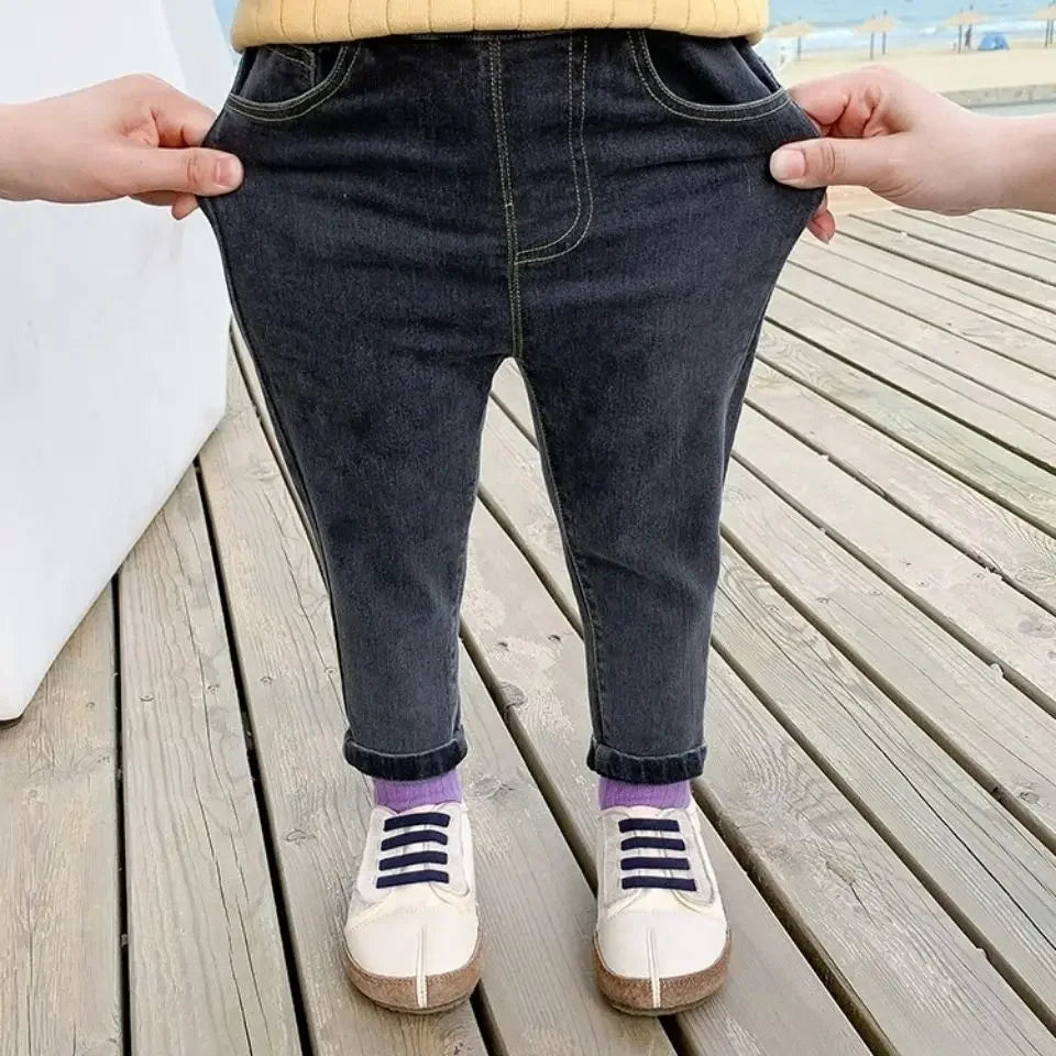 2-10Y Kids Pants Big Boys Stretch Cowboy Long Jeans 2025 Spring Girl Children Korean Pencil Leggings Autumn Casual Denim Trouser Lizbert