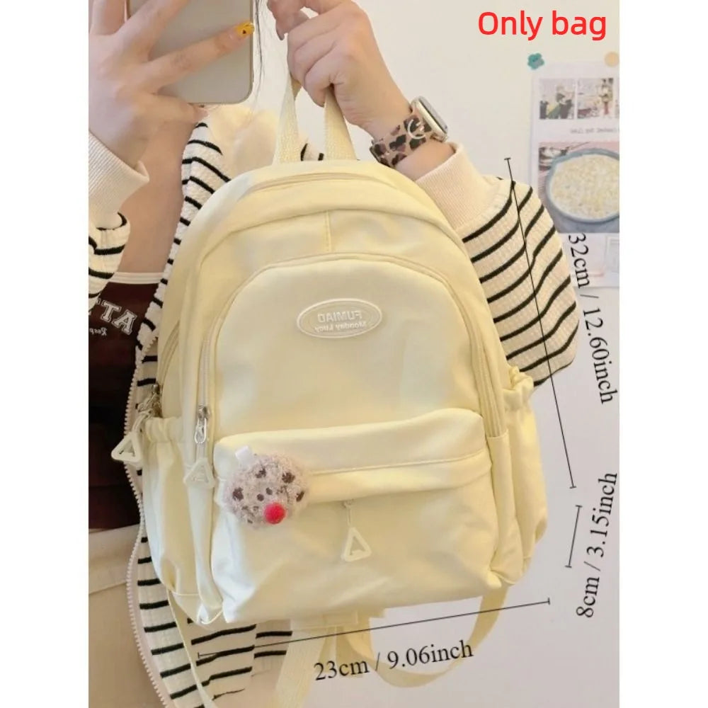 Fashion Large Capacity Women's Backpack Waterproof Nylon School Backpack Solid Color Lightweight School Bags Women Lizbert