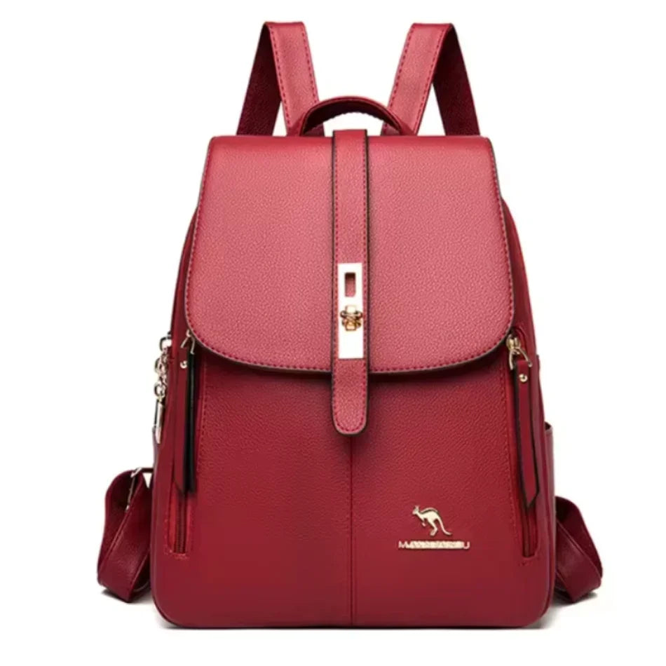 Women Large Capacity Backpack High Quality Leather Vintage Bags for Women School Bags Travel Rucksack Ladies Bookbag Knapsack Lizbert