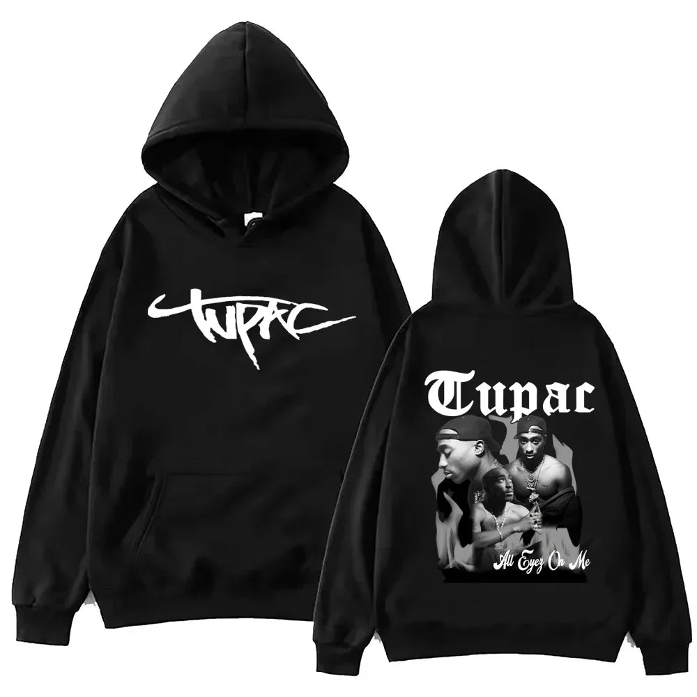 2026 Autumn and winter men's hoodie Tupac 2pac Men's and women's rap hoodie sweatshirt Hip-Hop casual wear printed sweatshirt - Lizbert