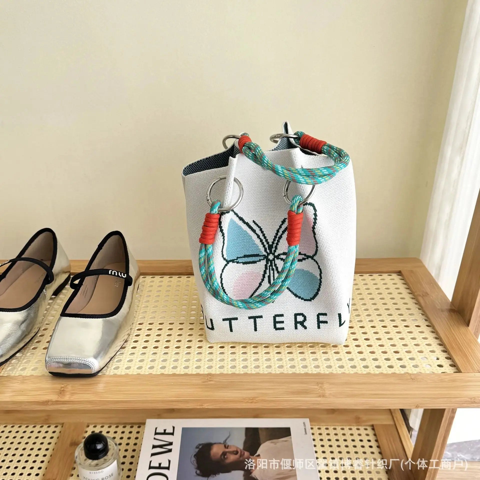 women's handbag Knitted Handbag Tote Bag - Fashion Water Bucket Purse for Work, Travel, Shopping Lizbert