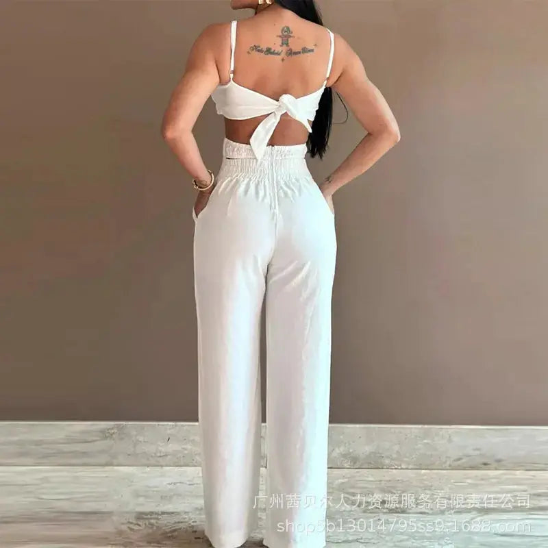 Prism White Jumpsuit – Elegant Wide-Leg One-Piece for Brides and Occasions Lizbert