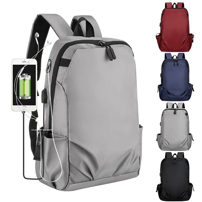 JODAN Letter Pattern Printed Canvas Men Women's Neutral Backpack Student Schoolbag Fashion Boy Girl Laptop Rucksack USB Port Lizbert