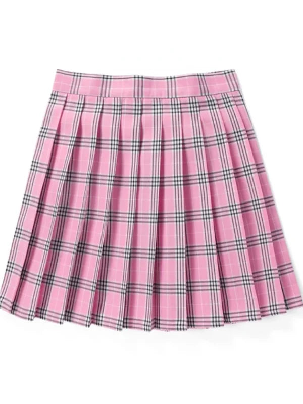 Summer Plaid Pleated Skirt With Korean Jk Skirt Uniform Japanese School Preppy A Line Mini Skirts Lizbert