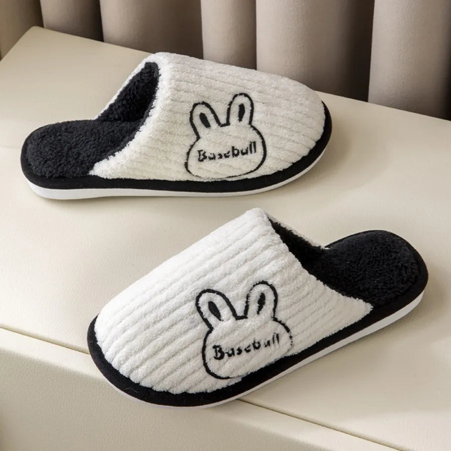 Winter Warm Plush Men Slippers Non Slip Soft Shoes Comfort Flat Heel Indoor Bedroom Couple's Slippers for Home Shoes in Autumn