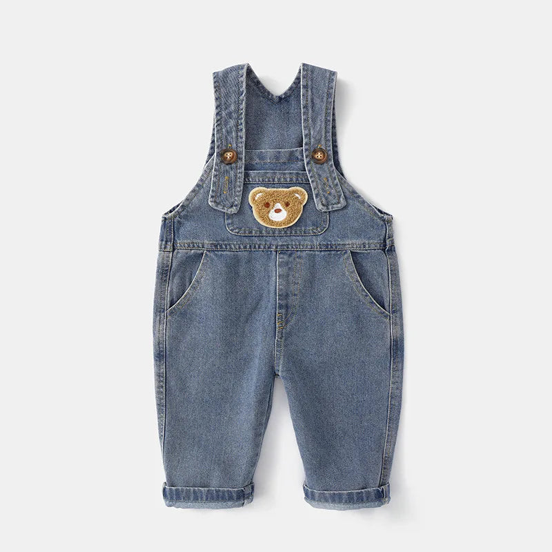 2024 fashion spring autumn kids jumpsuit Boys girls cartoon denim bib pants children trousers FashionToddler Casual 0-5Y Lizbert