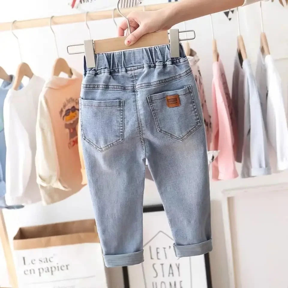 2-10Y Kids Pants Big Boys Stretch Cowboy Long Jeans 2025 Spring Girl Children Korean Pencil Leggings Autumn Casual Denim Trouser Lizbert
