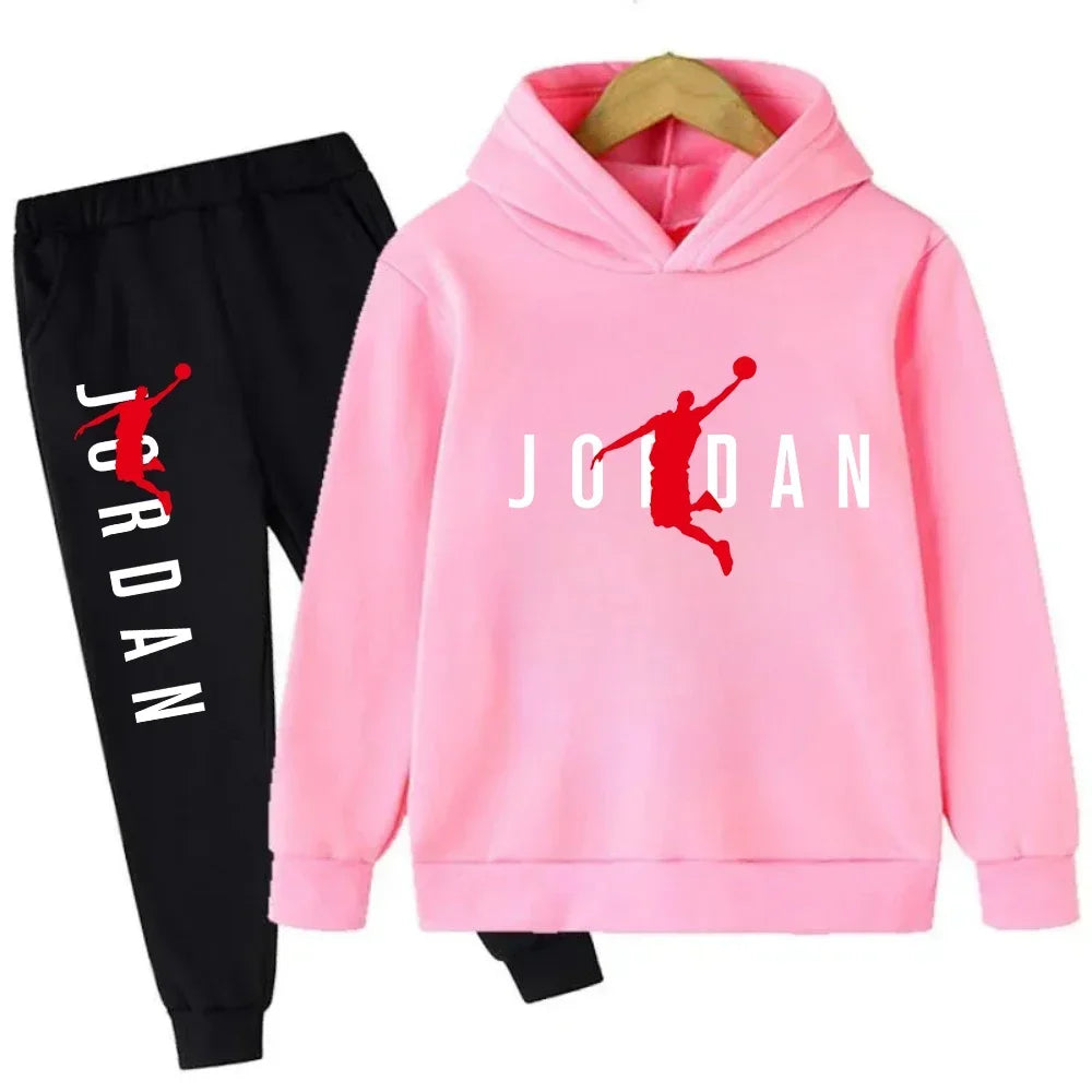 2025 Spring Autumn Slam Dunk Master Pattern Printed Children Hoodie+Pant Suit 2pcs Set Kids Boy Girl Fashion Clothing Sportsuit